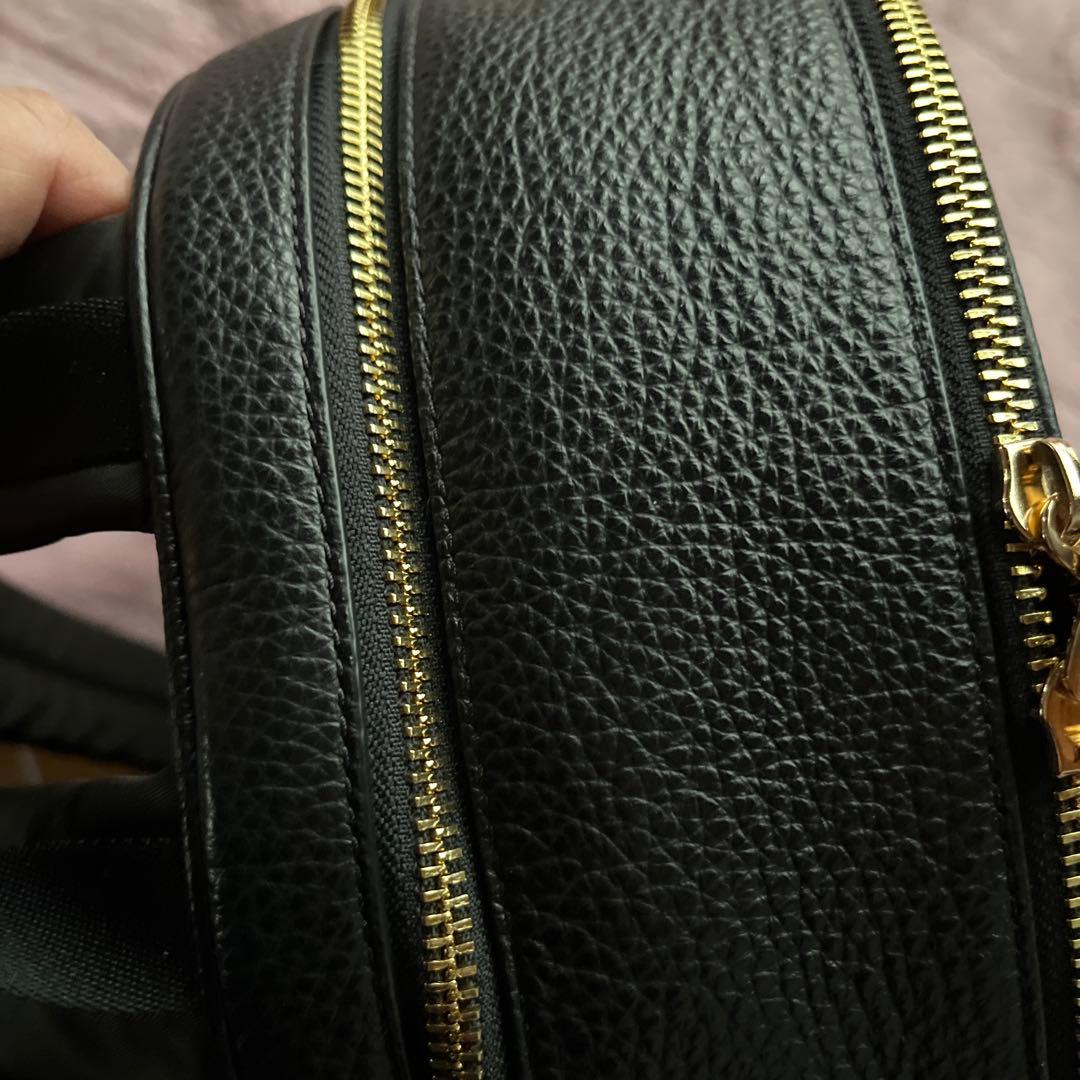 新品同様✨️COACH リュック 2層式 A4収納 ペプルドレザー 黒 袋付き