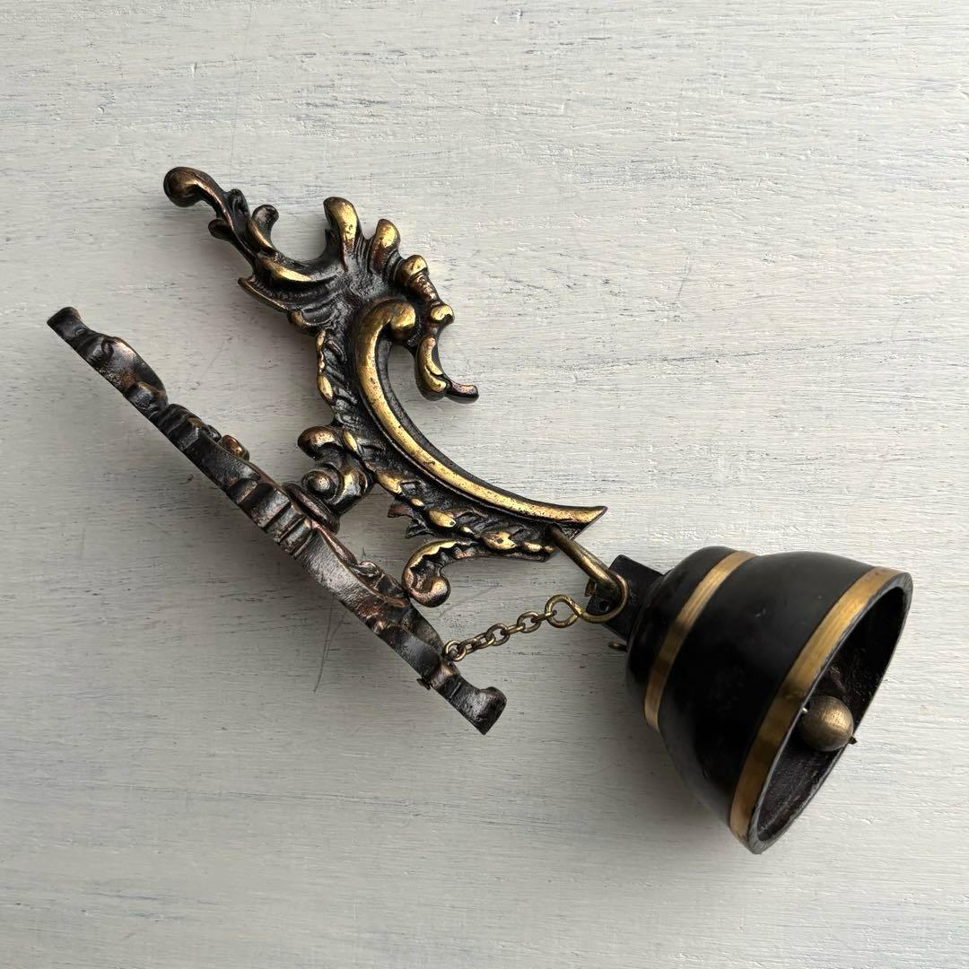 【イギリス】ca.1900 アンティーク ドア ベル ロカイユ ロココ調 真鍮