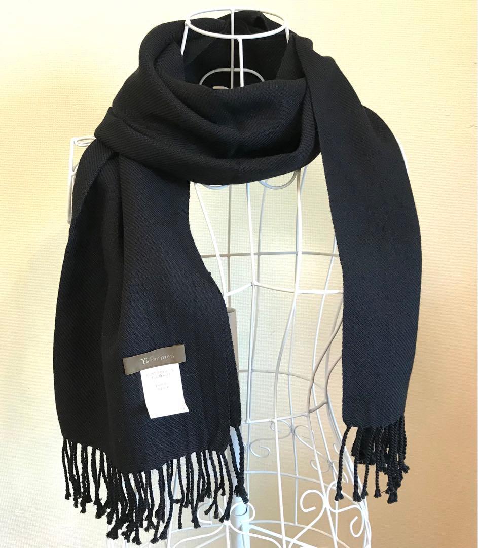 Y'sformen ワイズフォーメン ヨウジヤマモト ウールシルク マフラー 黒