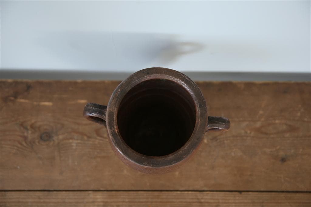 フランスアンティーク陶器ボトル//花瓶/花器/フラワーべース(86-231)