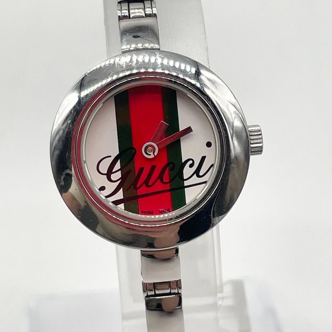 稼働・新品電池　GUCCI　時計　クォーツ　シルバー　105　シェリーライン