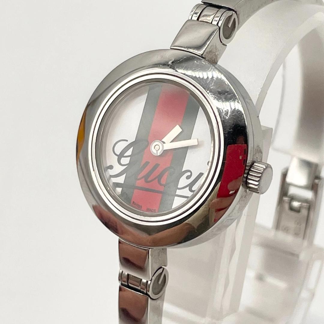 稼働・新品電池　GUCCI　時計　クォーツ　シルバー　105　シェリーライン