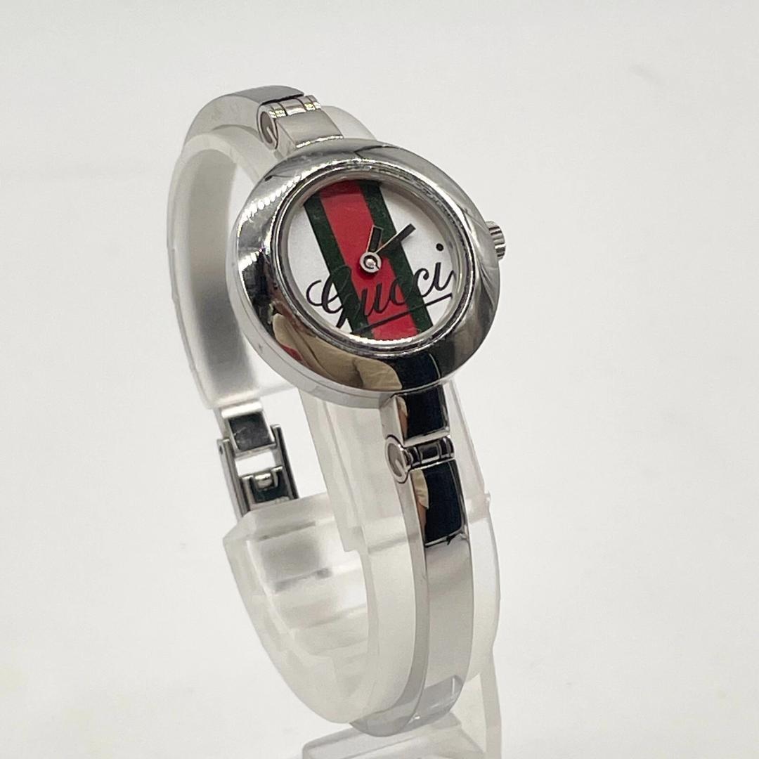 稼働・新品電池　GUCCI　時計　クォーツ　シルバー　105　シェリーライン