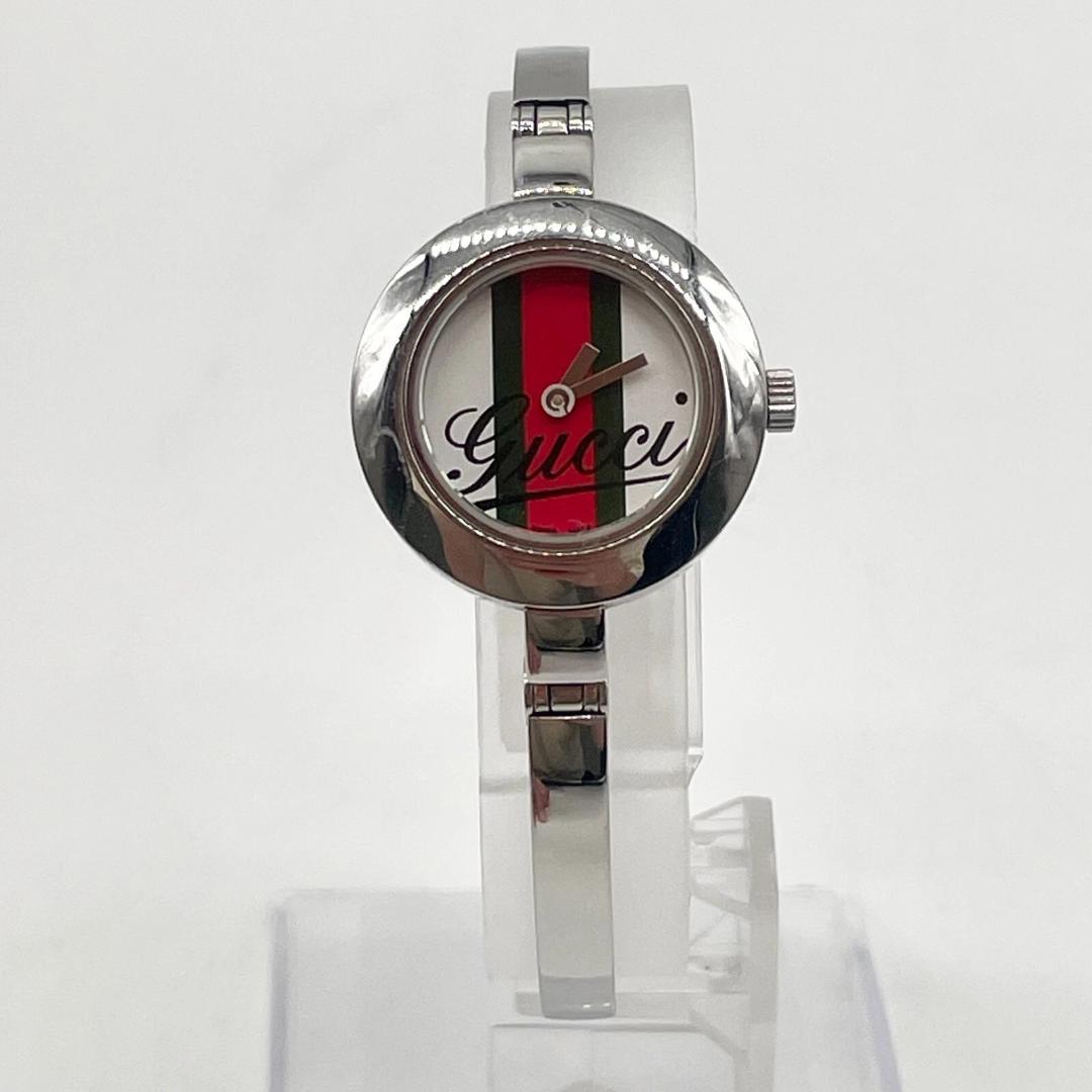 稼働・新品電池　GUCCI　時計　クォーツ　シルバー　105　シェリーライン