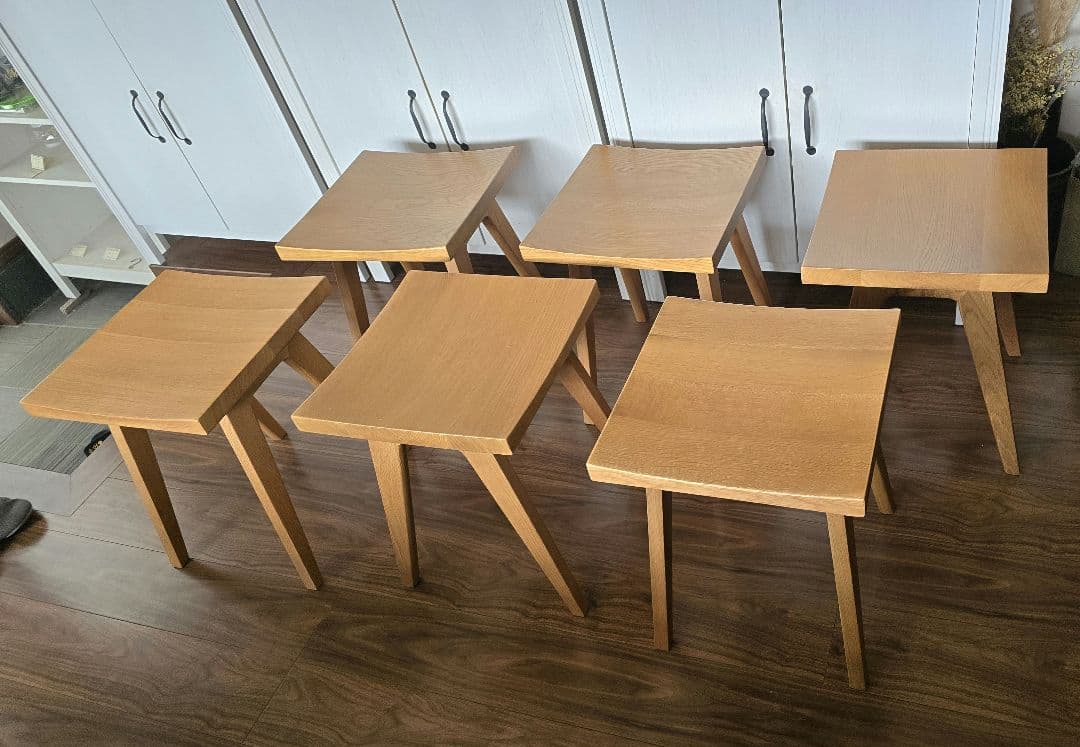 【バラ売り可】ナチュラルウッド スツール 6個セット