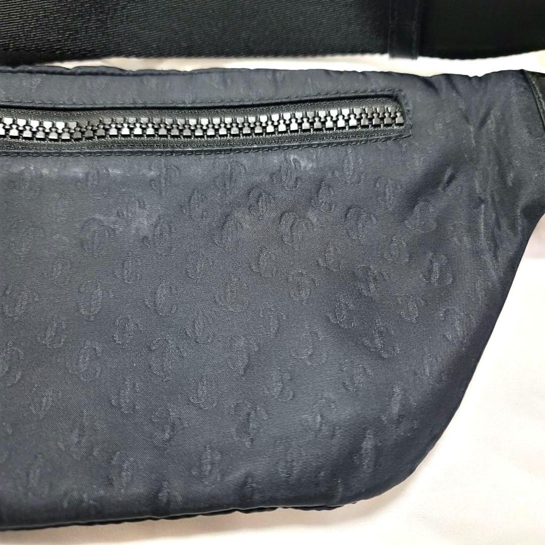 極美品 ジミーチュウ ボディバッグ 総柄 総ロゴ モノグラム ウエストポーチ 黒