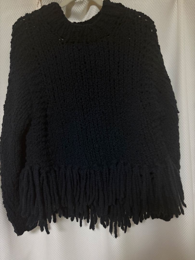 完売品beauty&youth 別注　IRONINGフリンジ ニットネイビー