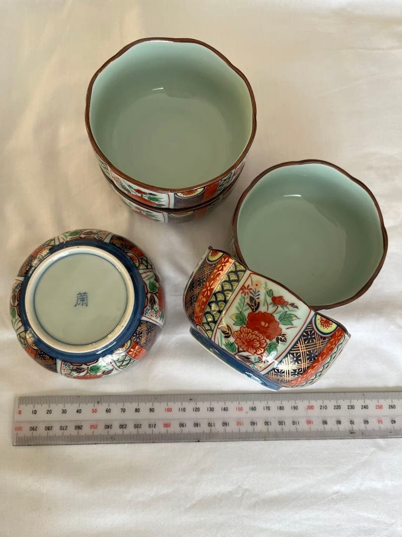 有田焼　赤絵花鳥　聖山窯　取り分け揃