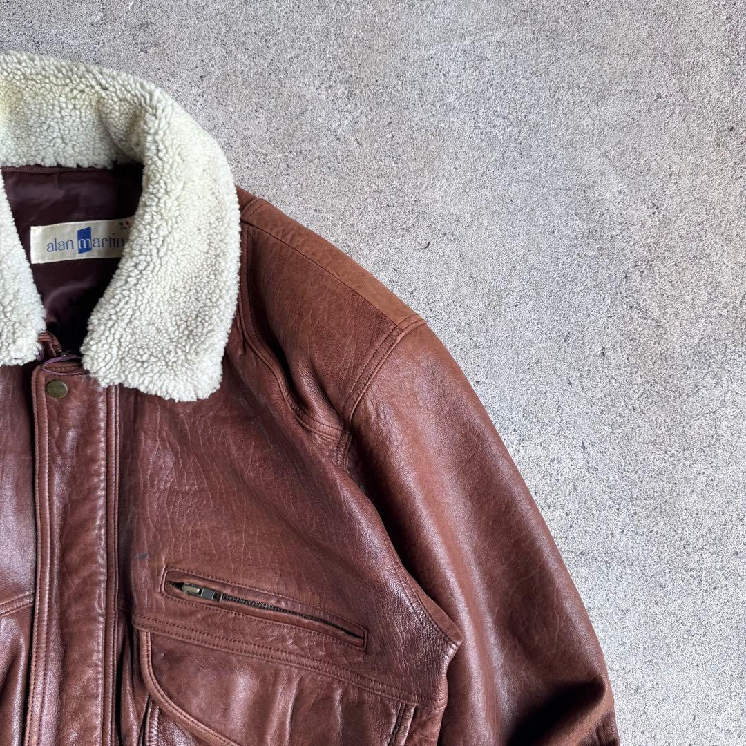 G1 type 本革 レザージャケット ビンテージ ブラウン 羊革 g-1 a2