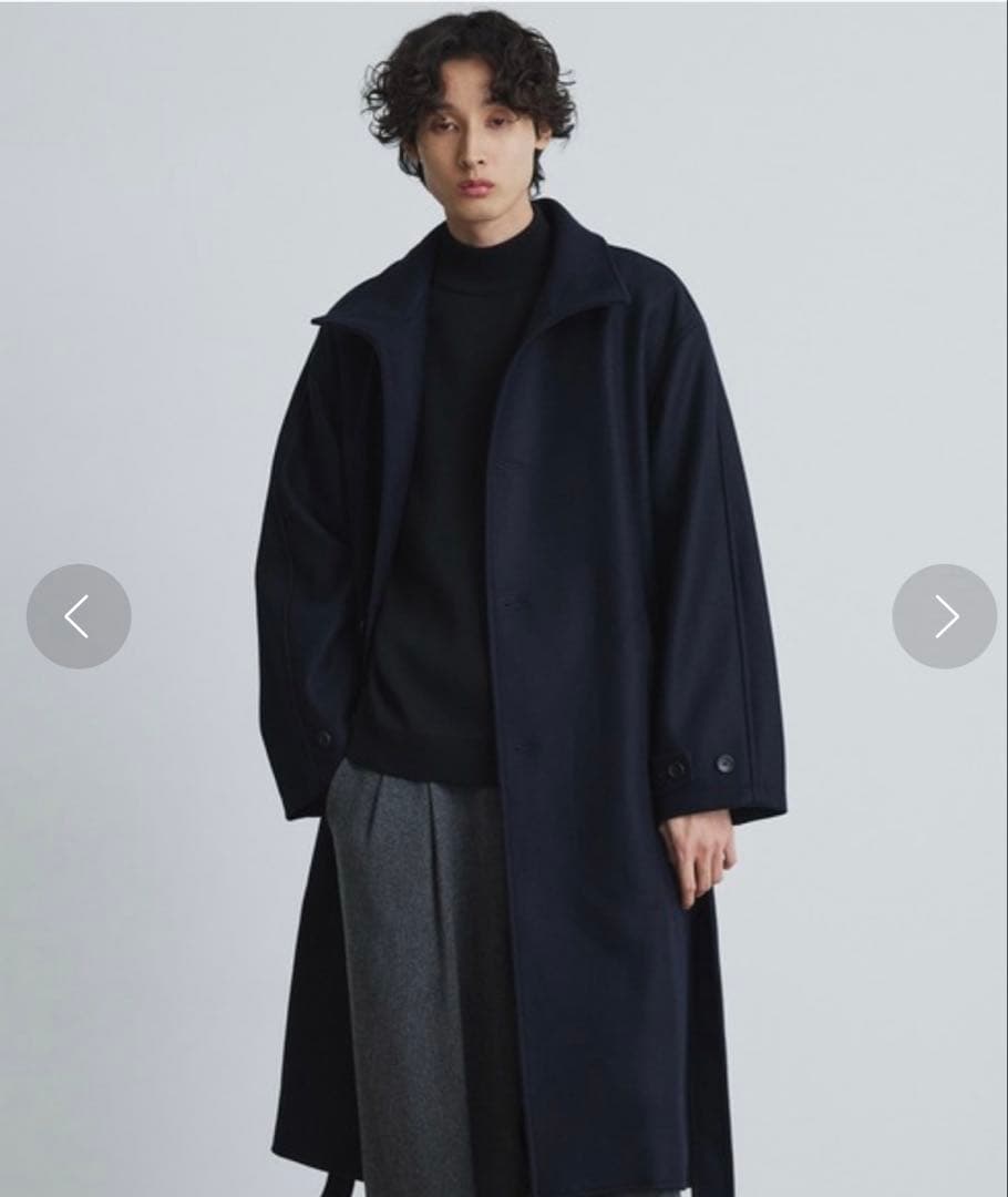 【美品】Super140s マルチウェイ メルトンオーバーサイズスタンドコート