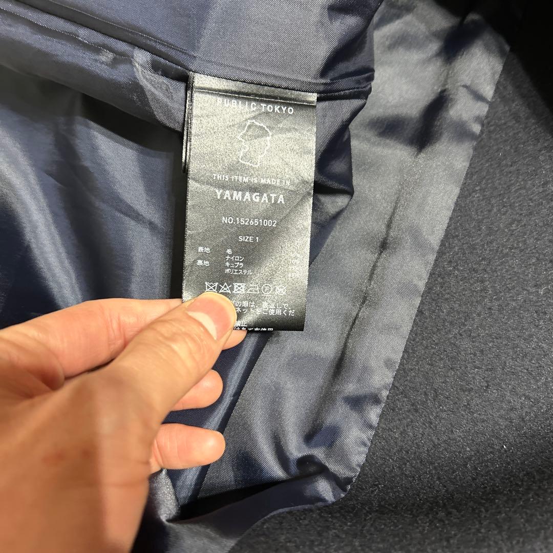 【美品】Super140s マルチウェイ メルトンオーバーサイズスタンドコート