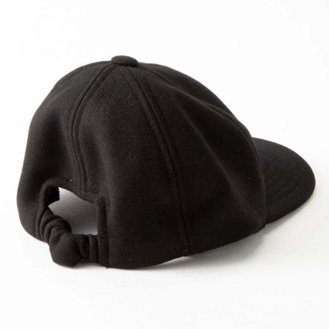 パトゥ PATOU 帽子 ウール ベースボール キャップ ブラック ロゴ