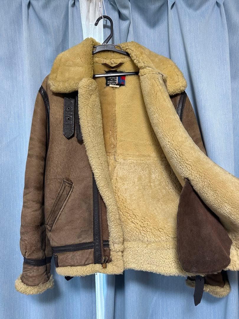Schott 44 B-3 フライトジャケット シープスキン ブラウン