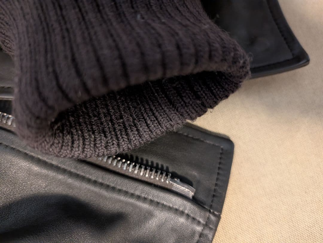 ジャケット・アウター lemaire LEATHER BLOUSON WITH SHEARLING S