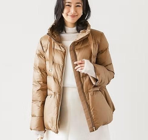 現行 きれいめ❤️ドゥクラッセ❤️ダウンコート❤️11号 L 手洗い キャメル