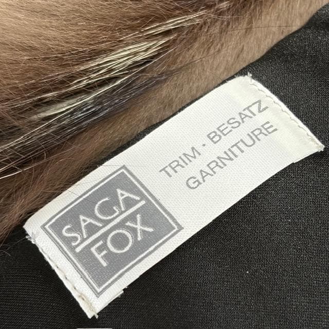 新品未使用★サガフォックス リアルファー ロング肉厚ストール 焦げ茶、毛先は白