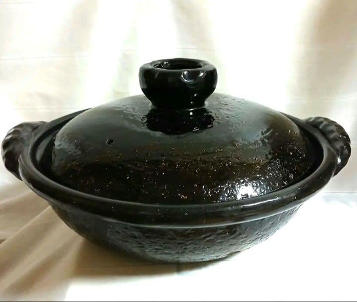 [美品] 雲井窯 土鍋 10号 鴨釉尺鍋(裏釉) 雲井窯栞付 御使用栞付 共箱入