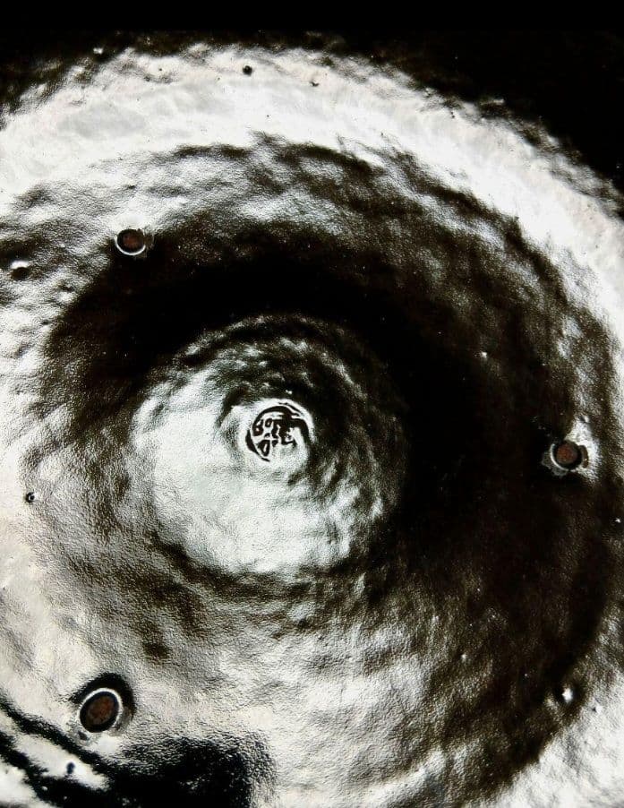 [美品] 雲井窯 土鍋 10号 鴨釉尺鍋(裏釉) 雲井窯栞付 御使用栞付 共箱入