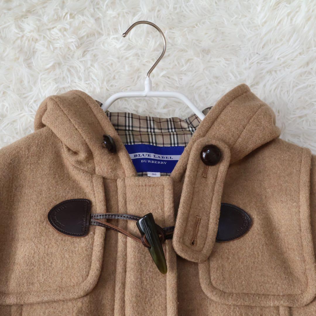 バーバリーブルーレーベル　ダッフルコート　ブラウンベージュ　ノバチェック