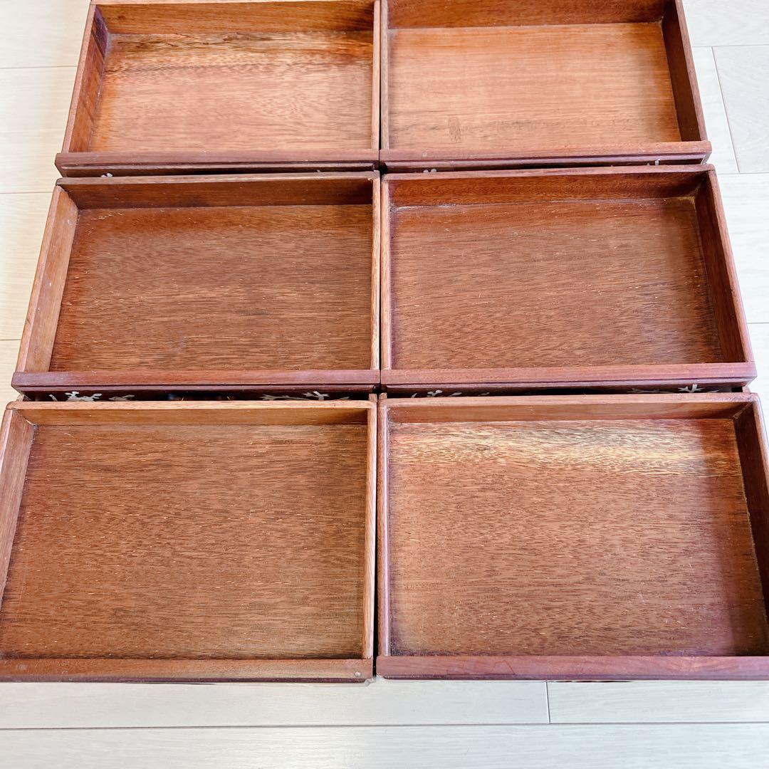 螺鈿細工 箪笥 整理箪笥 8段 木製チェスト 中国骨董 唐木