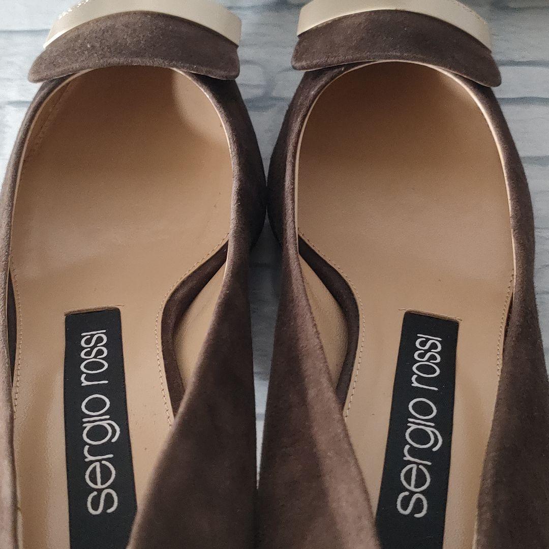 未使用品✨セルジオロッシ　sr1　スウェードパンプス　ブラウン×ゴールド　36