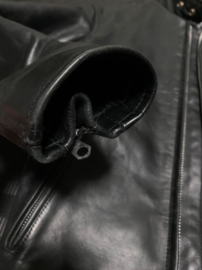 黒　牛革　レザーシングルライダースジャケット(韓国製)