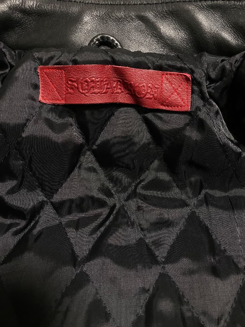 黒　牛革　レザーシングルライダースジャケット(韓国製)