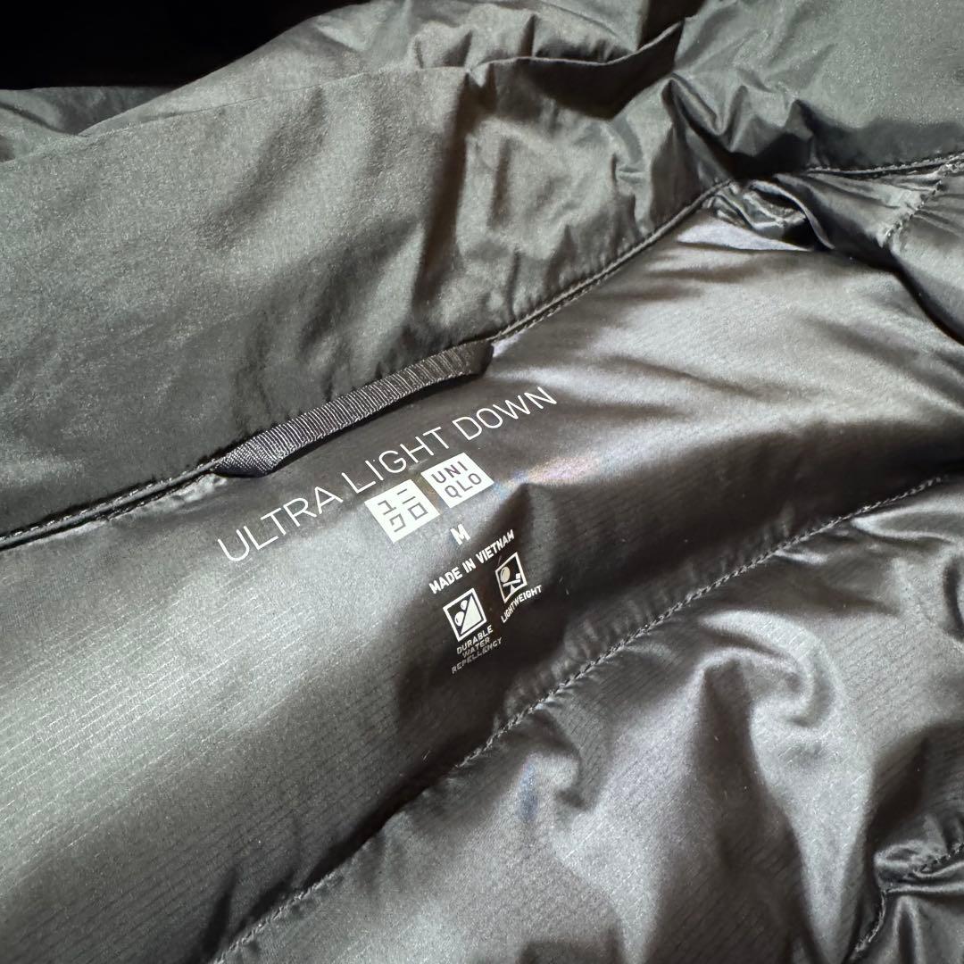 【美品】ウルトラライトダウンロングコート フード付き ブラック 黒 Mサイズ