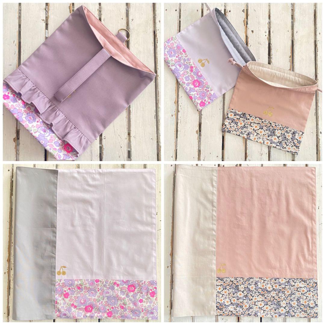 ひな様⭐︎リバティプリント使用×さくらんぼワッペンレッスンバッグ他オーダー