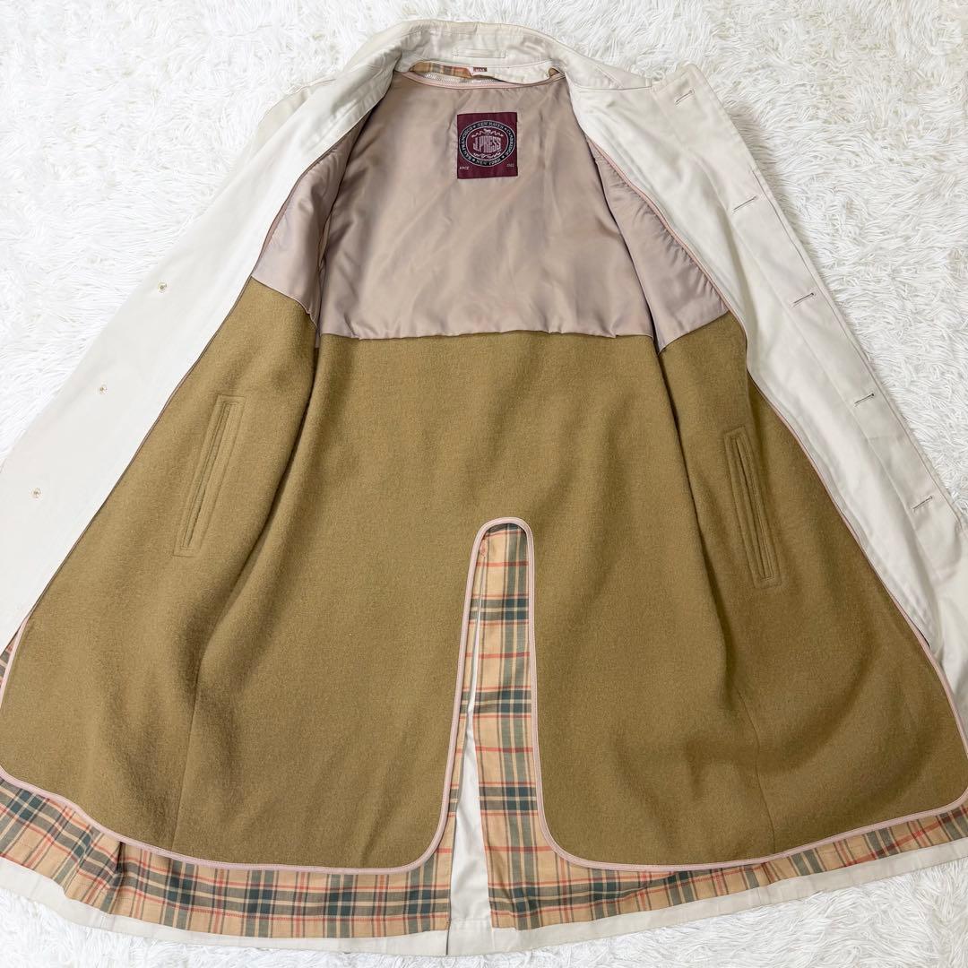 J.PRESS ジェイプレス　ステンカラーコート　ライナー付き　チェック柄　冬春