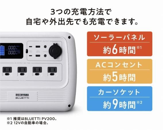 未使用 アイリスオーヤマ × BLUETTI ポータブル電源 PS720AA-W