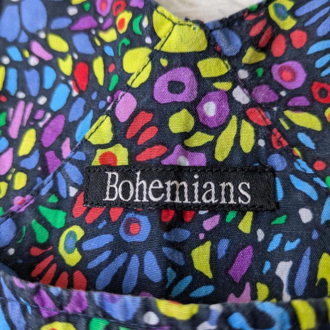 Bohemians/ボヘミアンズ　モザイクフラワーサロペット　サイズM 日本製