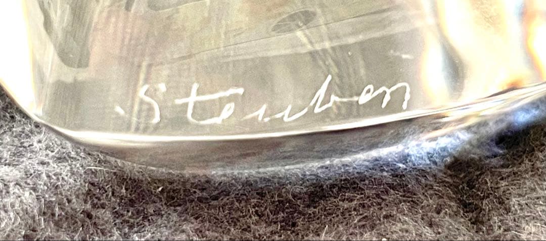 【美品】STEUBEN　ハート　クリスタル　貴重　ガラス　置物　オブジェ