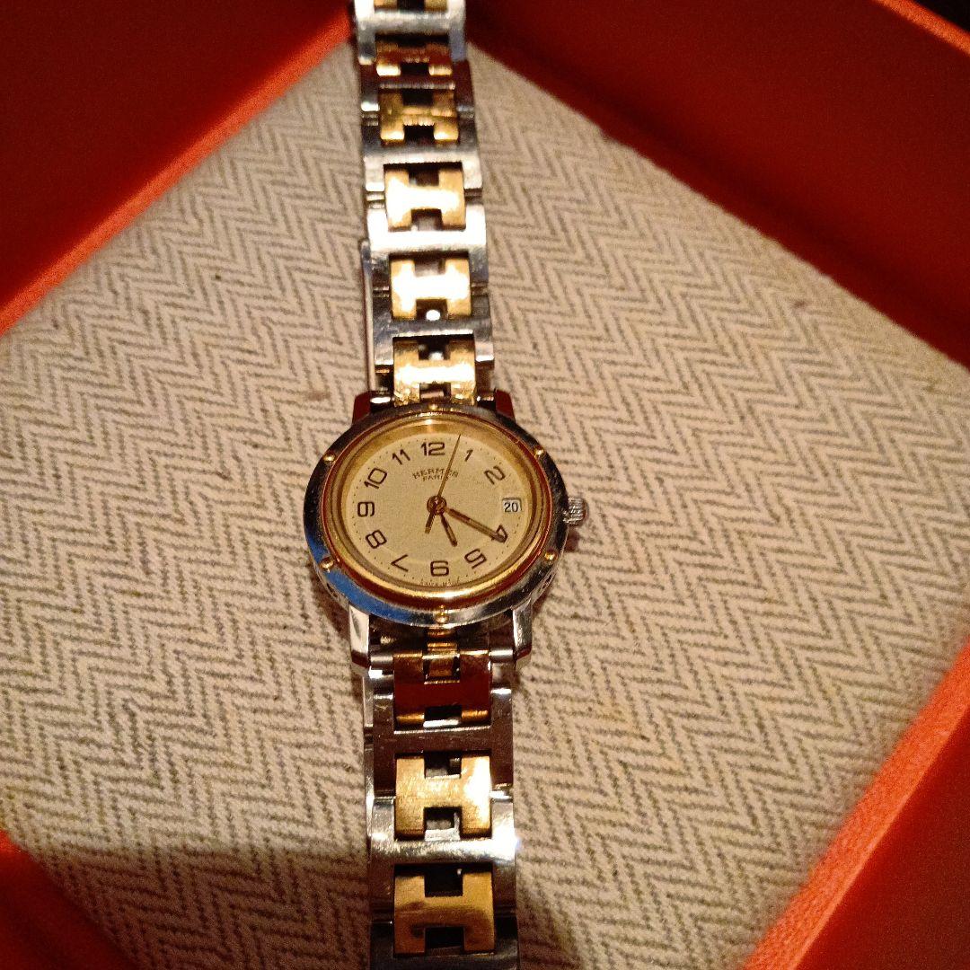 HERMES 腕時計 クリッパー　コンビ　シルバー ゴールド