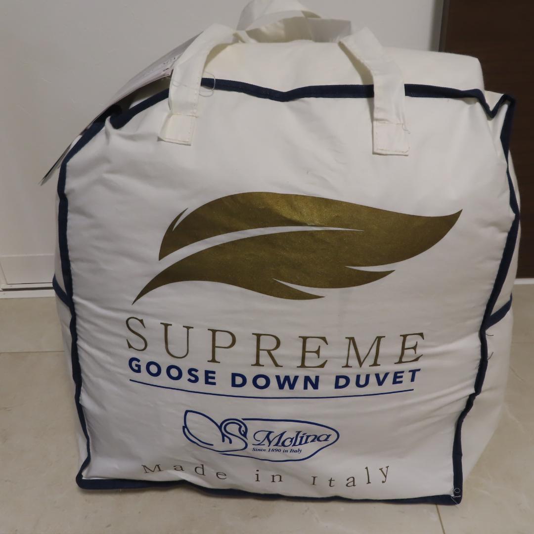 羽毛布団　イタリア産ホワイトグース羽毛90％　新品未使用