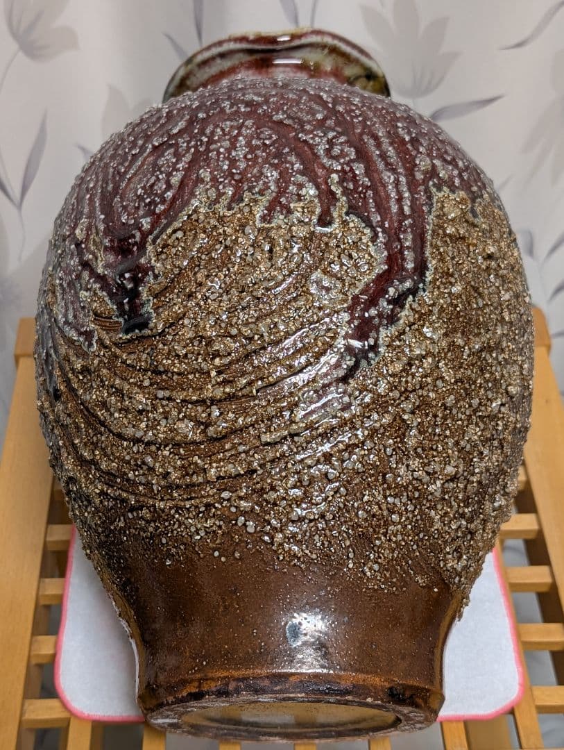 花瓶　インテリア　火色 　　石はぜ　焦げ　自然釉　信楽