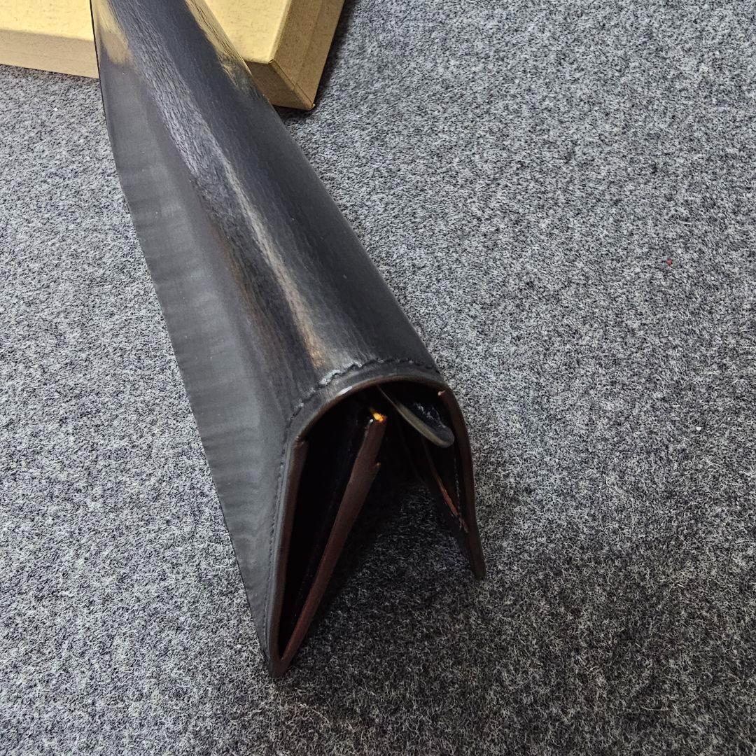 【GANZO】人気コードバン 長財布 ブラック ギャランティ付き