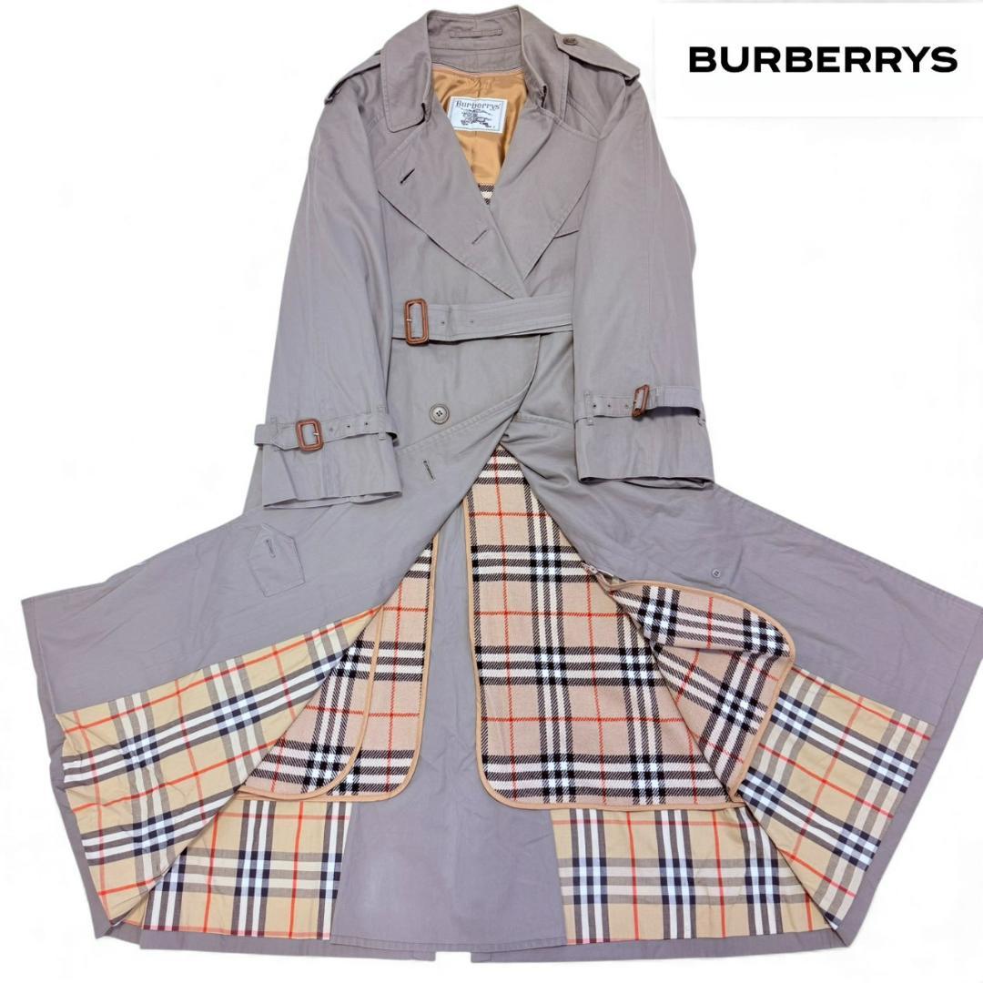 【美品】 バーバリー L 腰ベルト ライナー マキシ丈 2Way トレンチコート