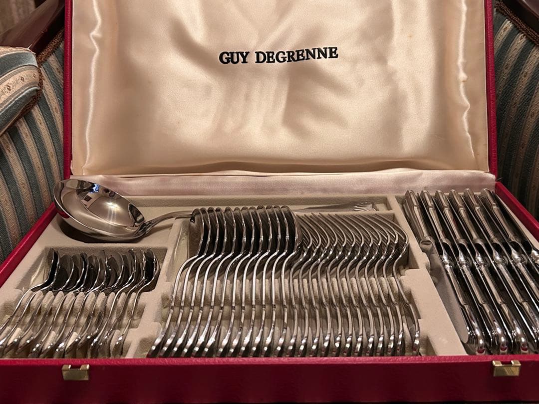 ドグレーヌGuy Degrenne カトラリー48セット+レードルフランス製
