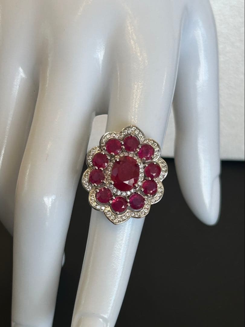 ど*☆様 天然石ルビーデザインリング＆ブレスレットセット