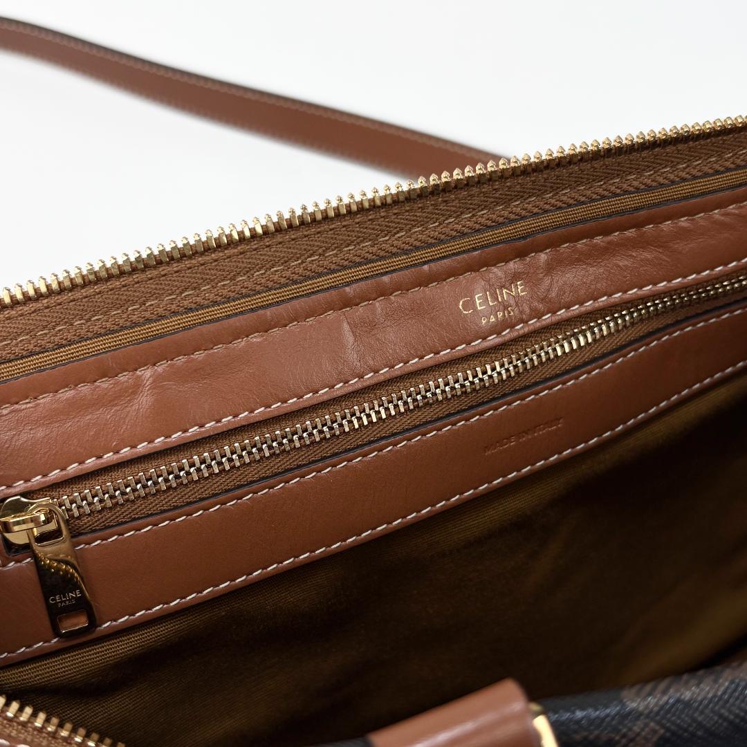 美品 CELINE ラージボストン / トリオンフキャンバス & カーフスキン