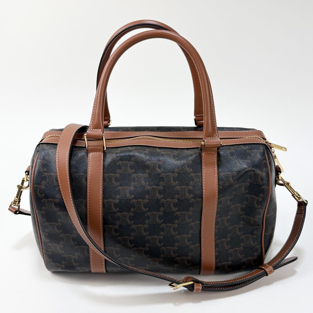 美品 CELINE ラージボストン / トリオンフキャンバス & カーフスキン