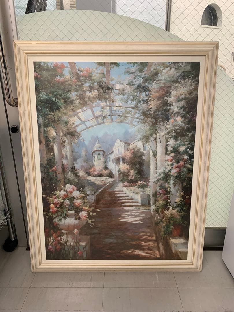 ヨーロピアンローズガーデン アンティーク 絵画