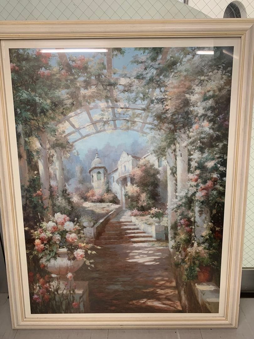 ヨーロピアンローズガーデン アンティーク 絵画