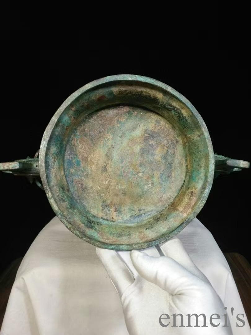 中国古美術 青銅器 禮器 簋 食器 銘文 龍耳 唐物 骨董 彫刻 時代物 逸品