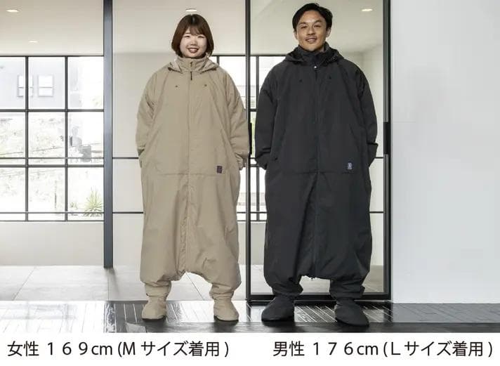 新品未使用　Momonga 着る寝袋 チャコールグレー ルームシューズセット