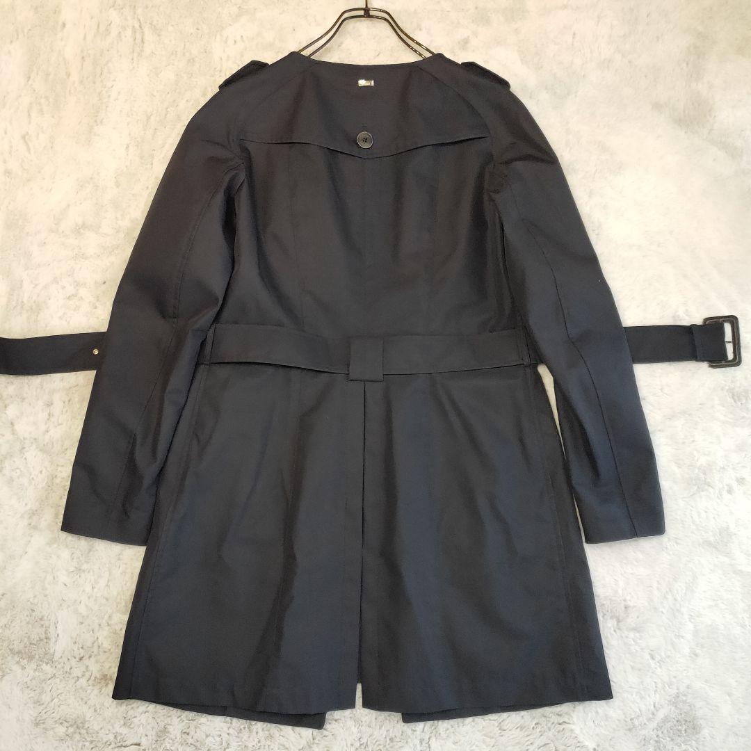 【希少 美品】ヘルノ ノーカラー ステンカラーコート ベルト付 花柄 総裏地