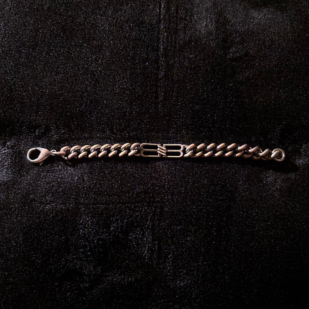 あ*様 BALENCIAGA シルバーメタルチェーンブレスレット