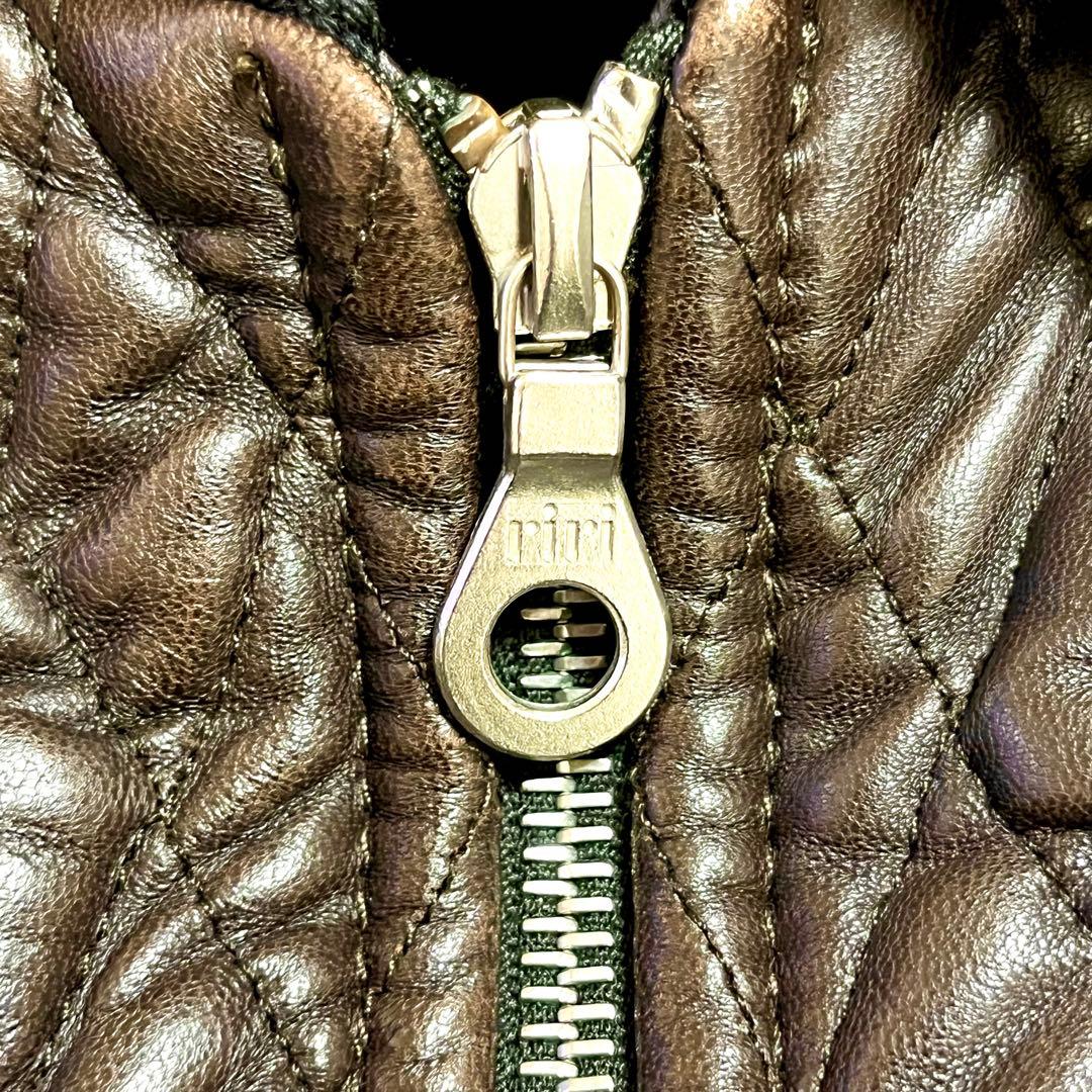 ✨希少✨PETER BROWN レザージャケット 切り替え ニット カシミヤ混