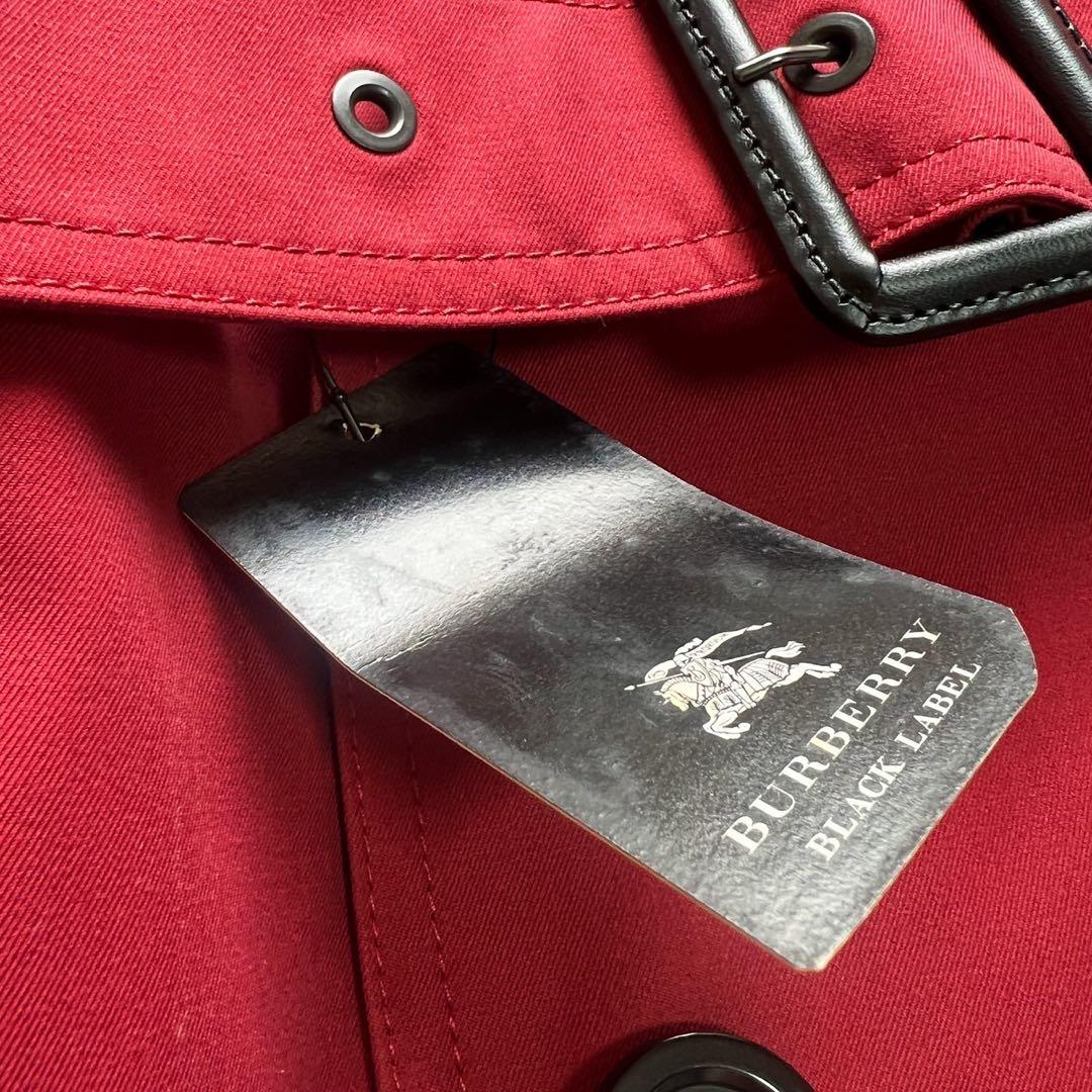 希少デッドストック　バーバリーブラックレーベル　トレンチコート　Lサイズ　赤